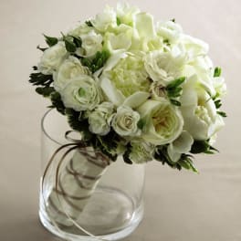 Garden rose, ranunculus, freesia, peonies Bouquet