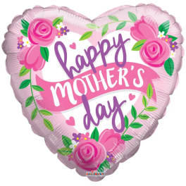 Happy Mother's Day Balloon Heart Banner 18"