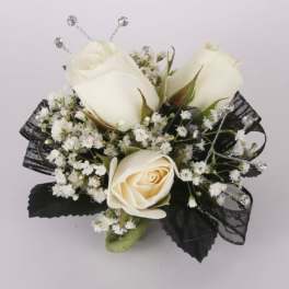 all white corsage