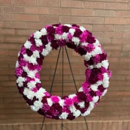 All Carnations Standing Round Wreath