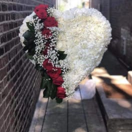 Roses and Carnation Standing Heart