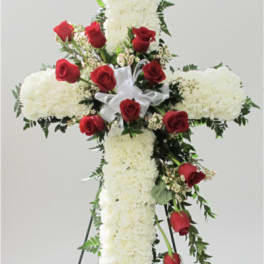 Floral Cross on Easel