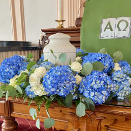 Blue Serenity Urn Wreath