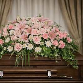 Softly Resting Casket Spray