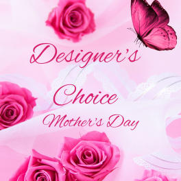 Pink roses with a butterfly and Mother's Day text