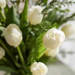 Tulips and eucalyptus