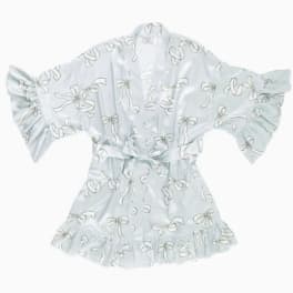 Satin Ruffle Bow Robe L/XL