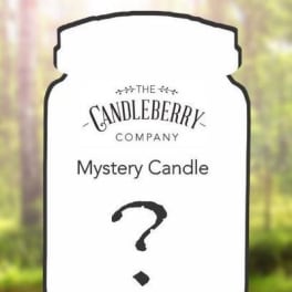 White candle jar with black text and a question mark