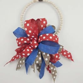 Red, White and Blue Beaded Wreath