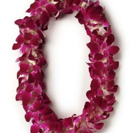 Double Purple Dendrobium Orchid Lei