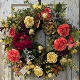 Winged Beauty Silk Wreath