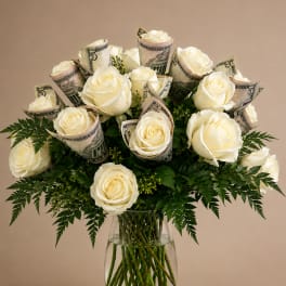 Ivory cash rose bouquet