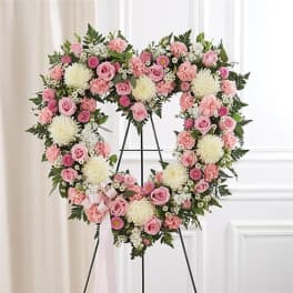 Always Remembe Floral Heart Tribute- Pink