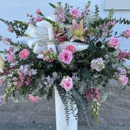 A Life Loved Half Casket Spray