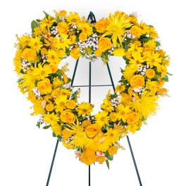 Yellow mixed heart On easel