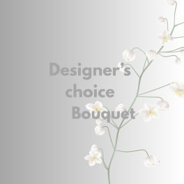 White floral branch design with the words "Designer’s choice Bouquet"