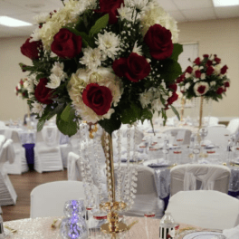 Table arrangement for special event red roses