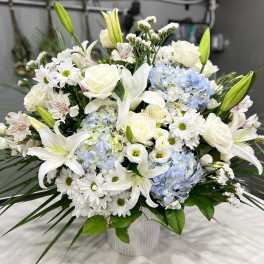 Heartfelt Blue Floor Basket