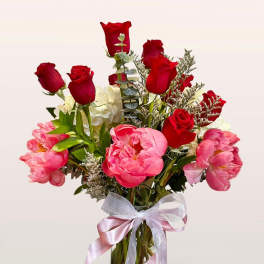 roses and peonies stand out