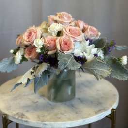 Blush Elegance Garden Vase Arrangement