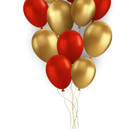 Gold and Red Latex Balloon