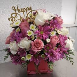 Red box Happy Birthday