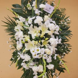 White Funeral Spray