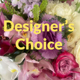 Mixed bouquet with pink, white, and lavender flowers