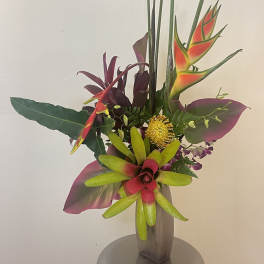 Tall & airy arrangement in a vase Zen style