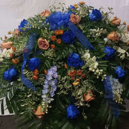 Navy & Sand Tribute - Casket Spray