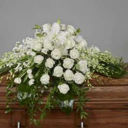 Draped In Love Casket Spray