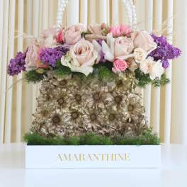Golden Floral Purse