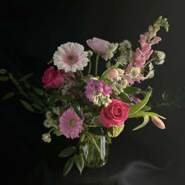 Strawberry Sorbet Vased Arrangement