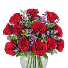 Red Garden Roses Bouquet