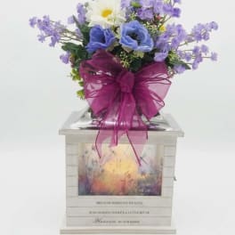 Heaven in Our Home Lighted Lantern w/Silk Floral