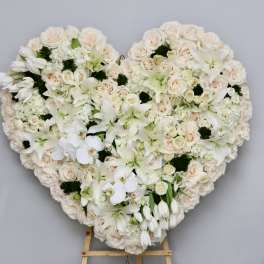 White and Green Orchid Heart