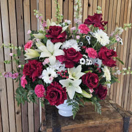Crimson and Pink Basket