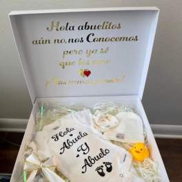 Cajita personalizada bebe en camino