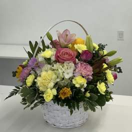 White Garden Basket
