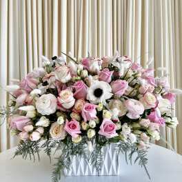 Ceramic Serenity: Pink & White Floral Delight