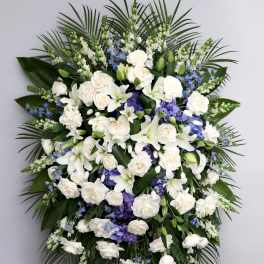 Lily, Rose, and Delphinium Spray