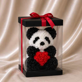 Rose Panda with Heart
