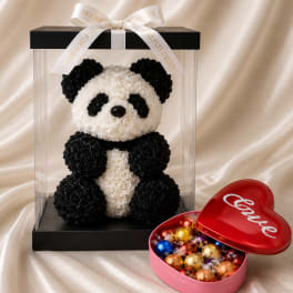 Rose Panda & Chocolate Love Gift Set