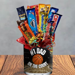 Number one dad on the court fathers day candy bouquet