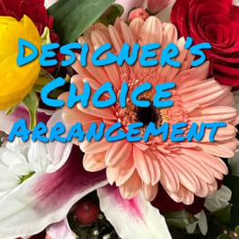 Mixed bouquet with pink lilies, gerbera daisies, and red roses