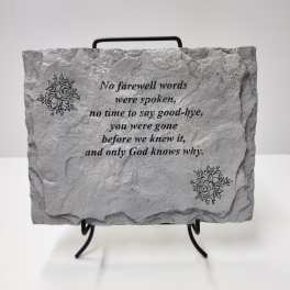 "No Farewell words" Plaque