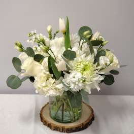 All white cylinder arrangements