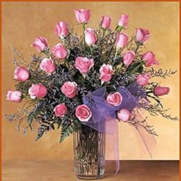 Blushing Grace – 24 Pink Roses
