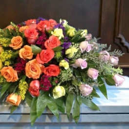 Over The Rainbow Casket Spray