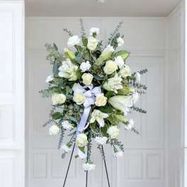 All white standing spray